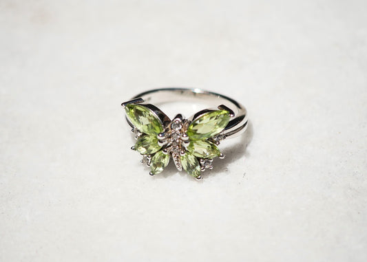 Peridot Butterfly Ring