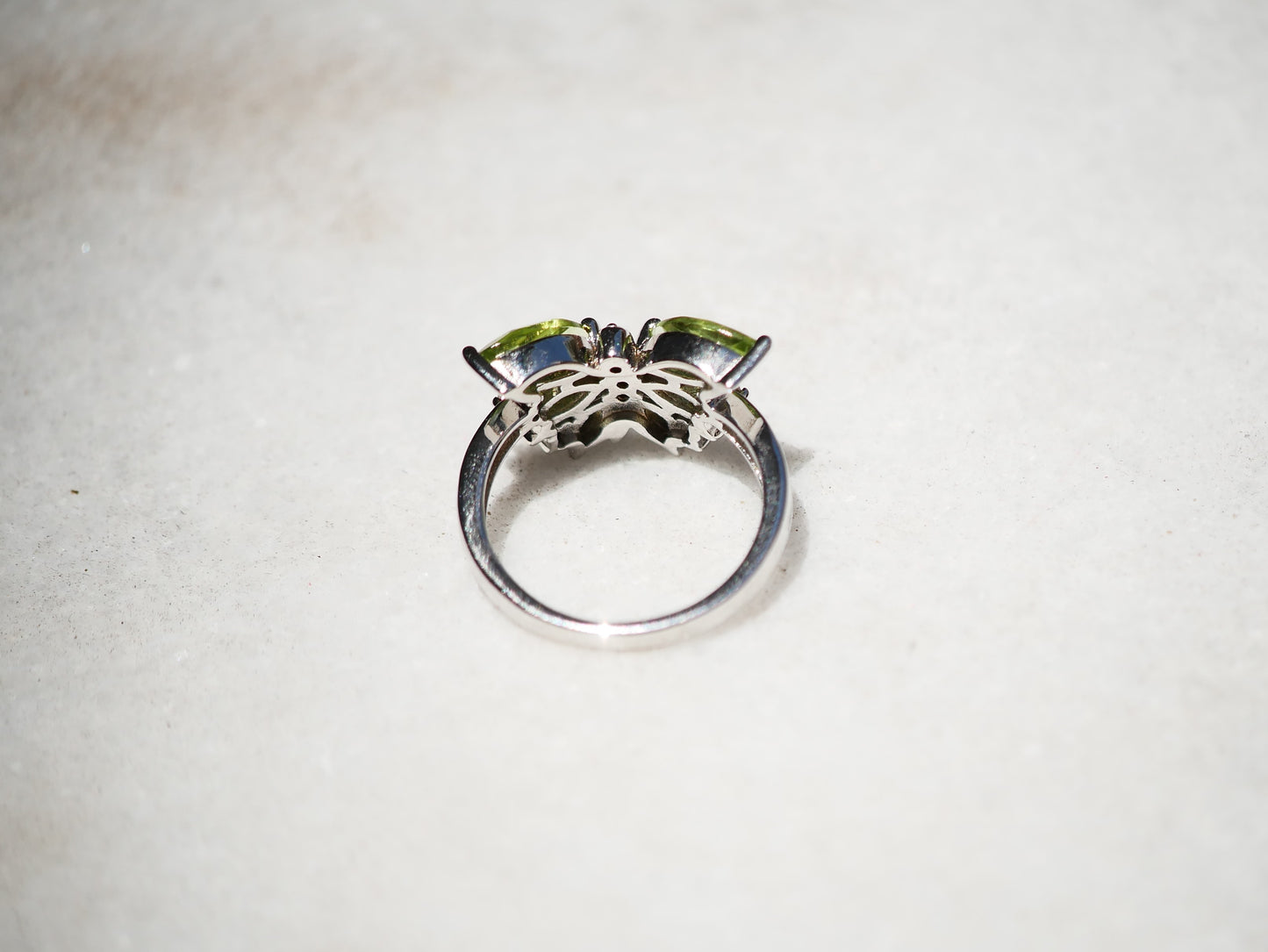 Peridot Butterfly Ring