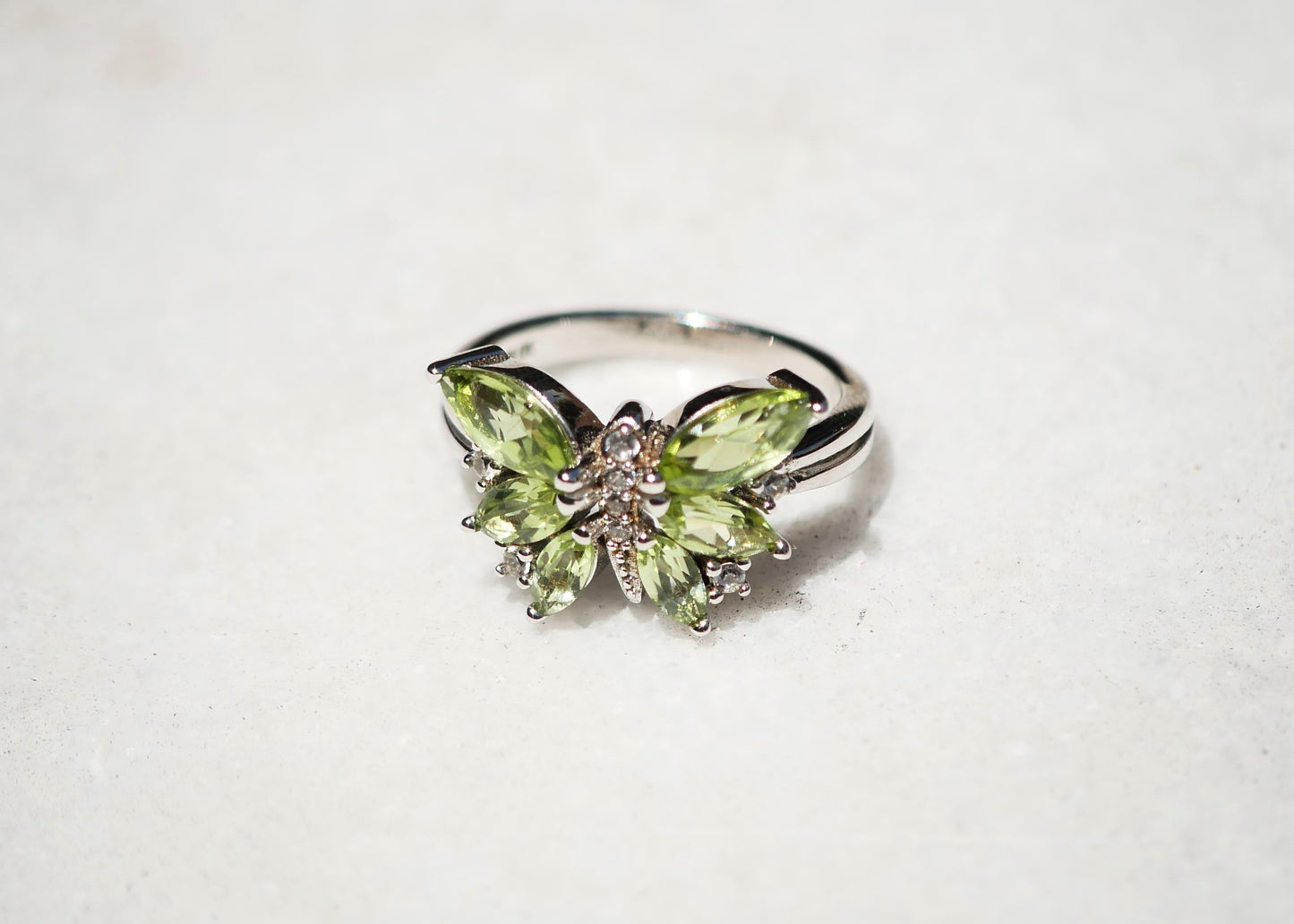 Peridot Butterfly Ring